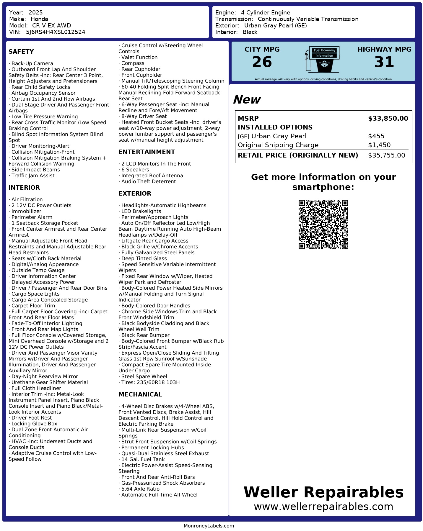 2025 HONDA CR-V EX AWD - Image 17