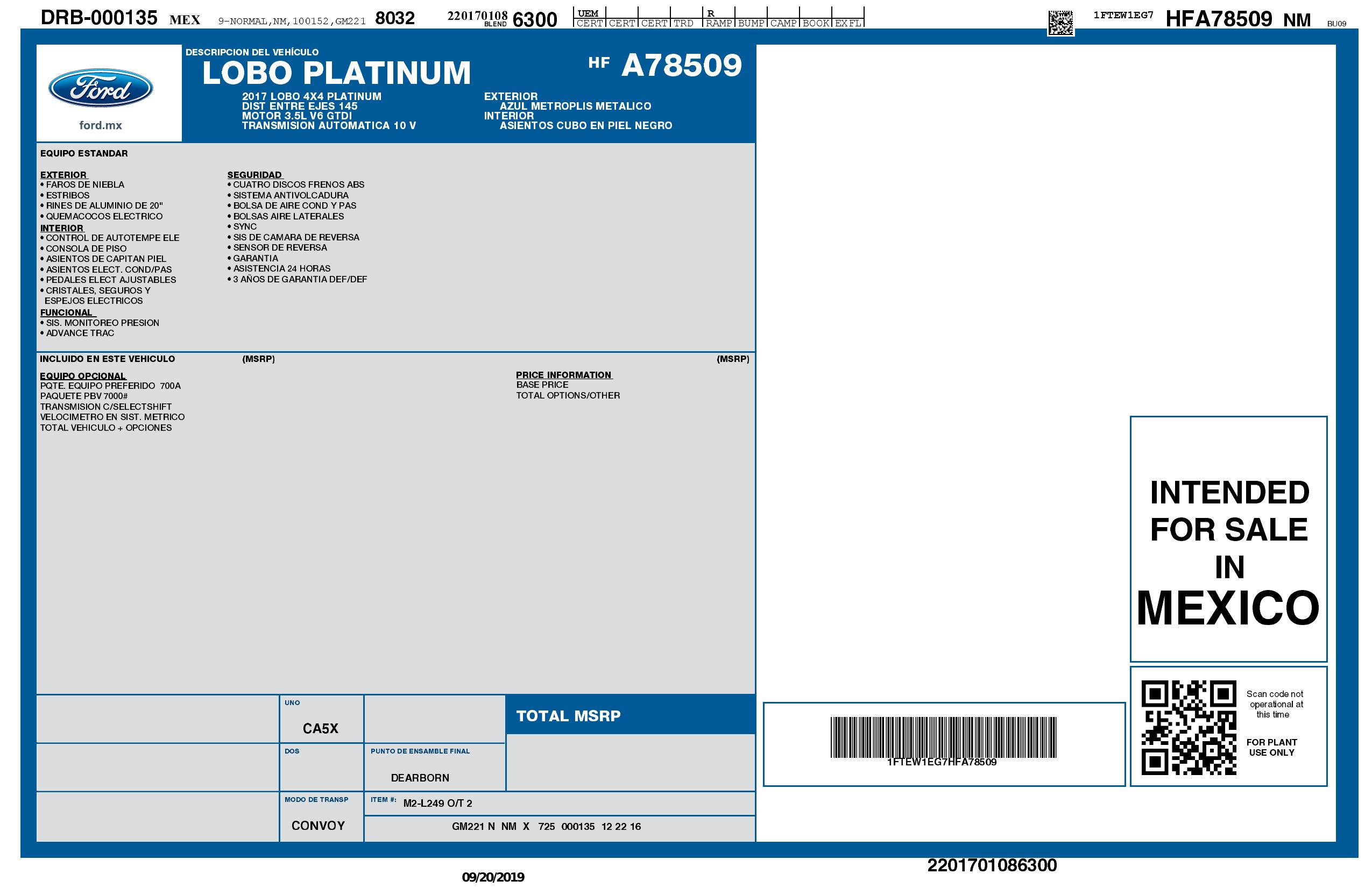 2017 FORD F-150 SuperCrew Platinum 4WD - Image 20