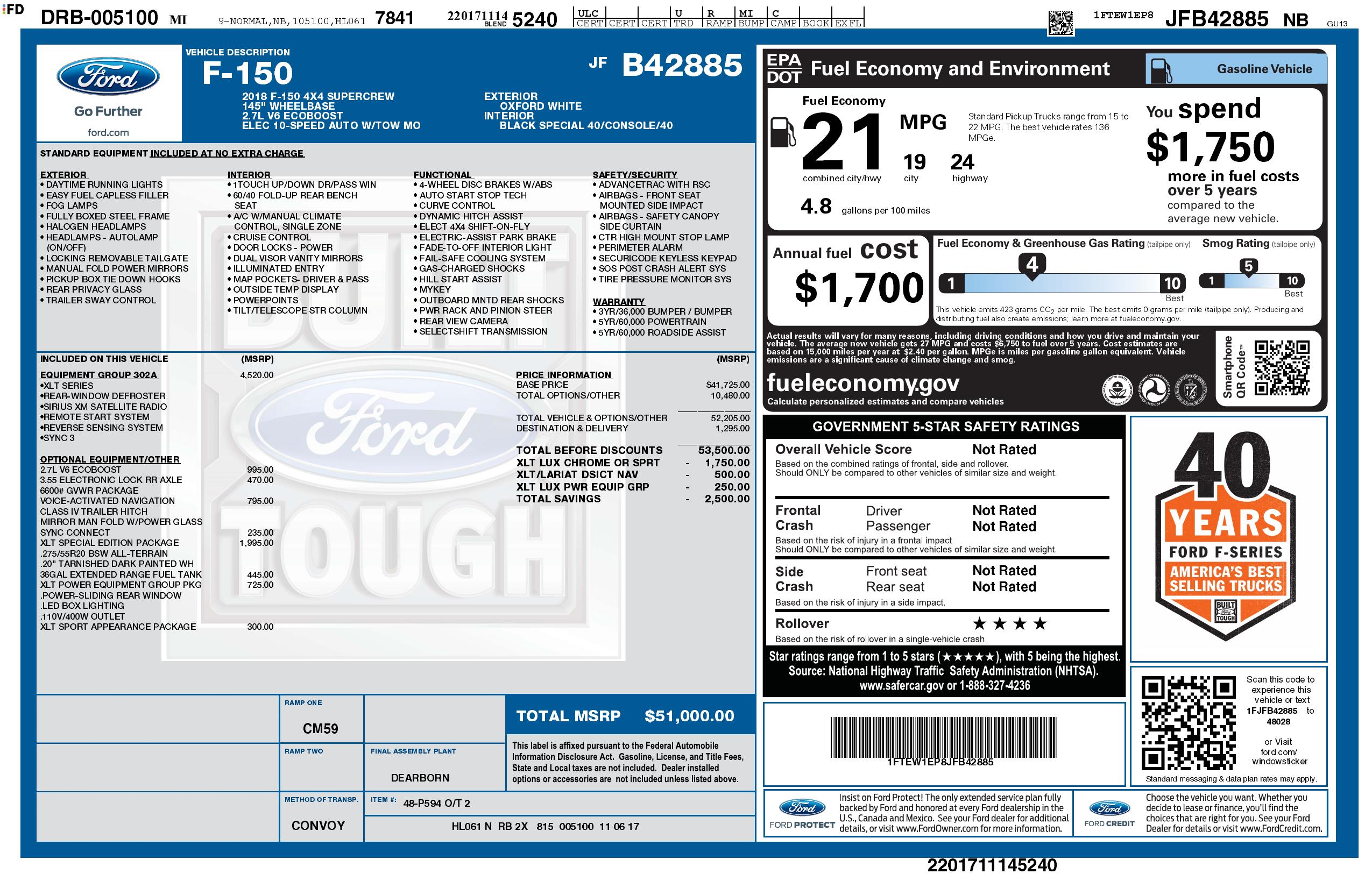 2018 FORD F-150 SuperCrew 4x4 XLT - Image 15