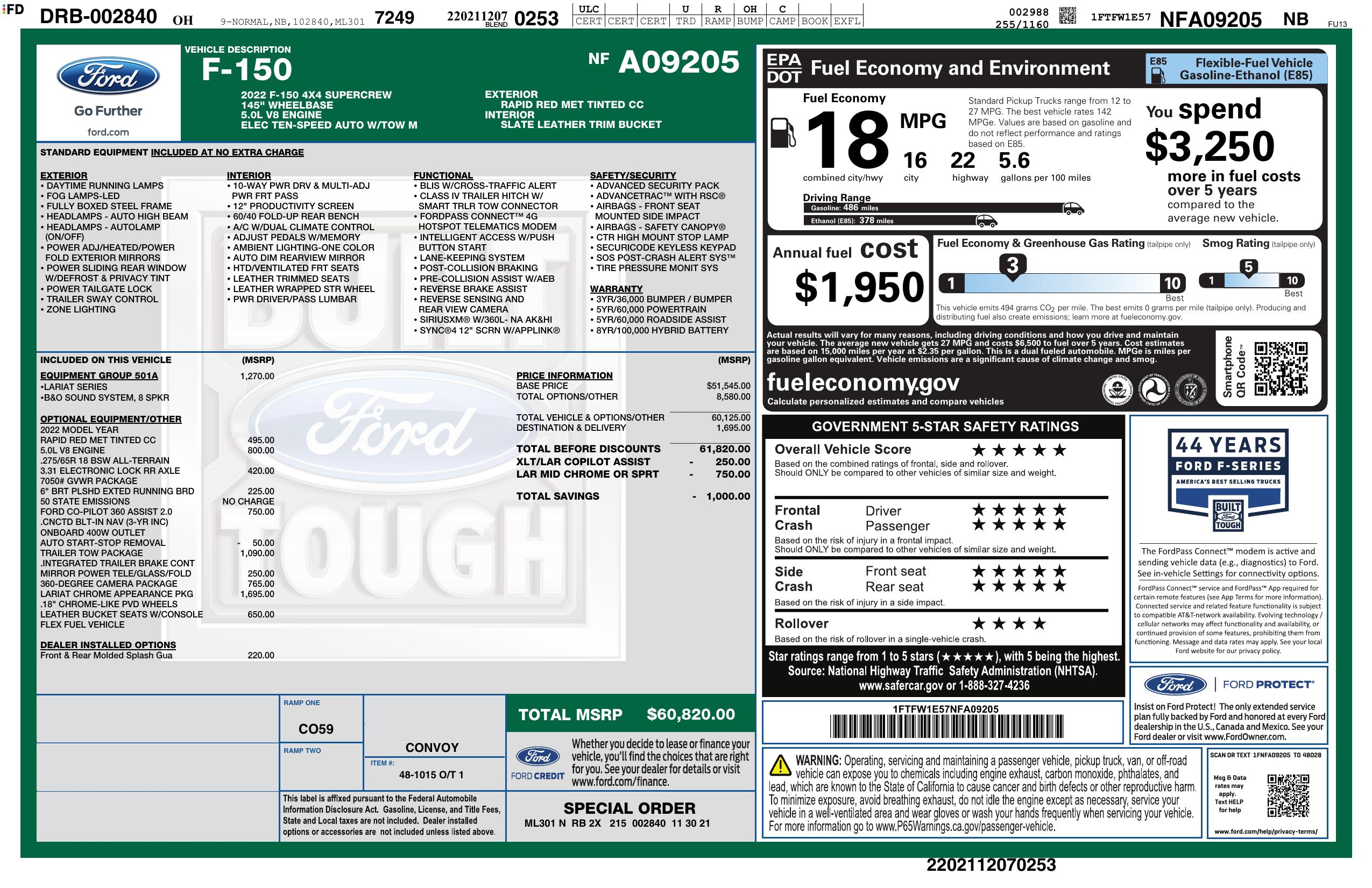 2022 FORD F-150 Lariat 4WD SuperCrew - Image 17