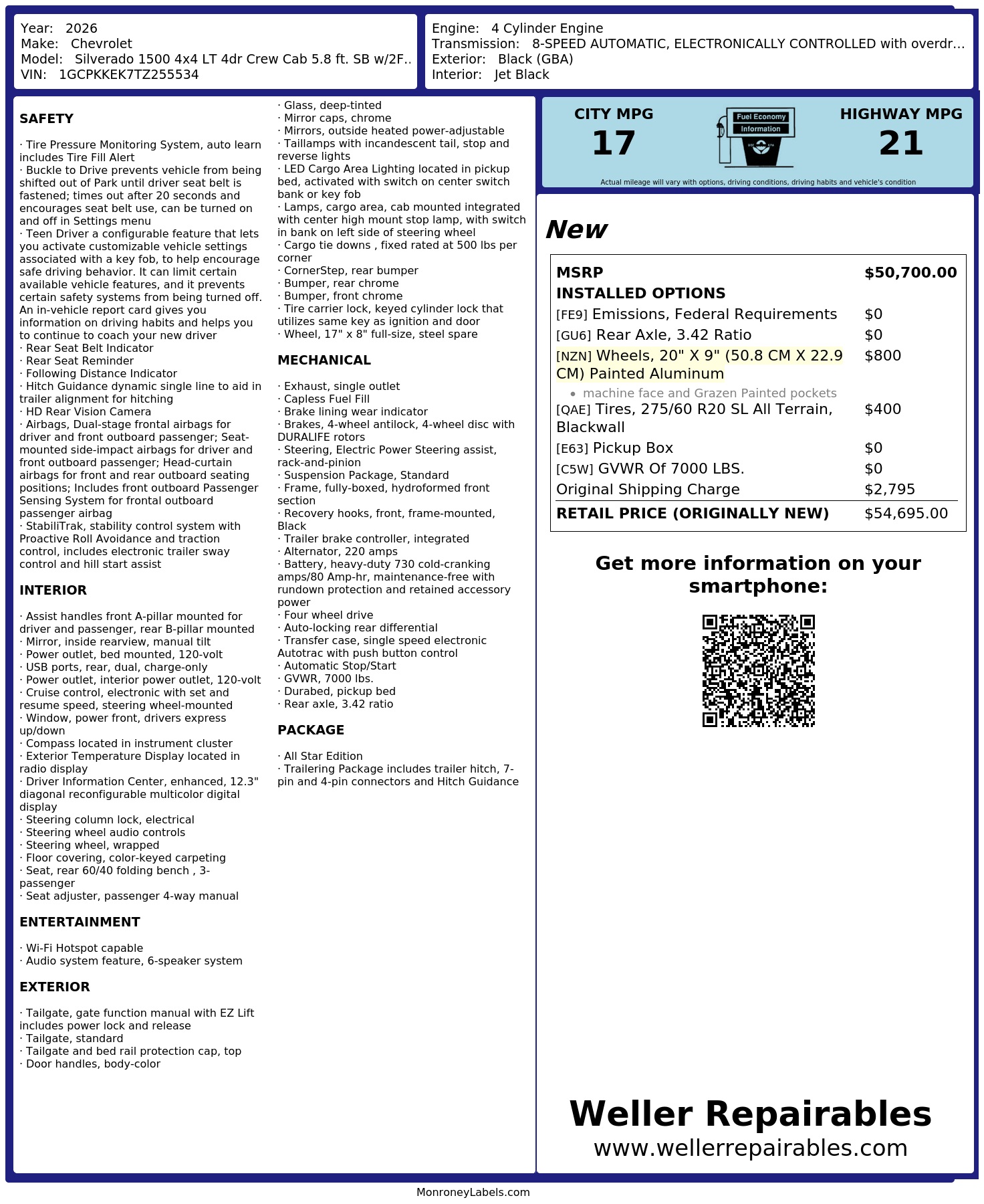 2026 CHEVROLET Silverado 4x4 LT w/2FL Crew Cab - Image 16