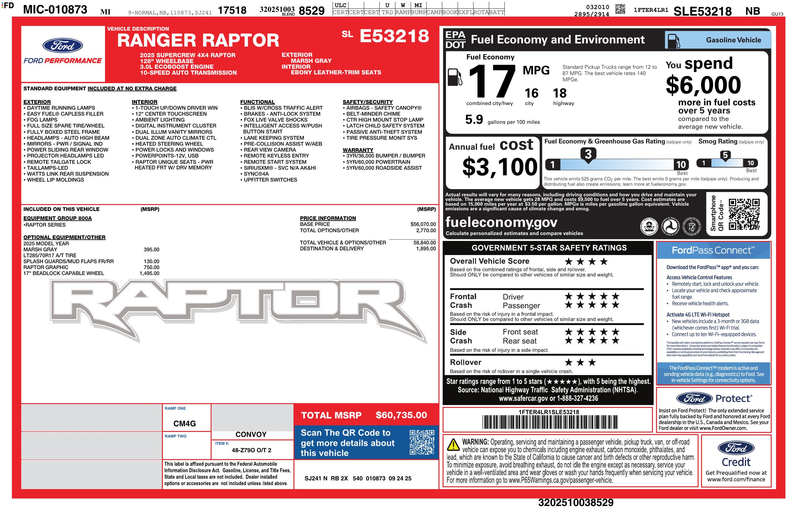 2025 FORD Ranger Raptor SuperCrew 4WD - Image 18