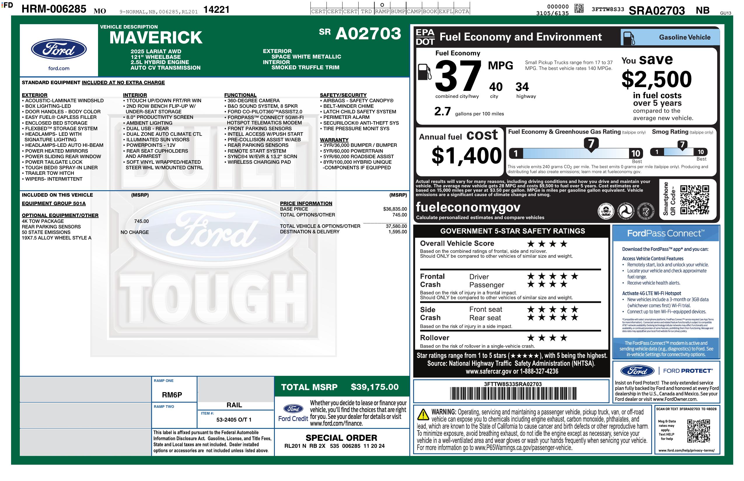 2025 FORD Maverick Lariat AWD - Image 17