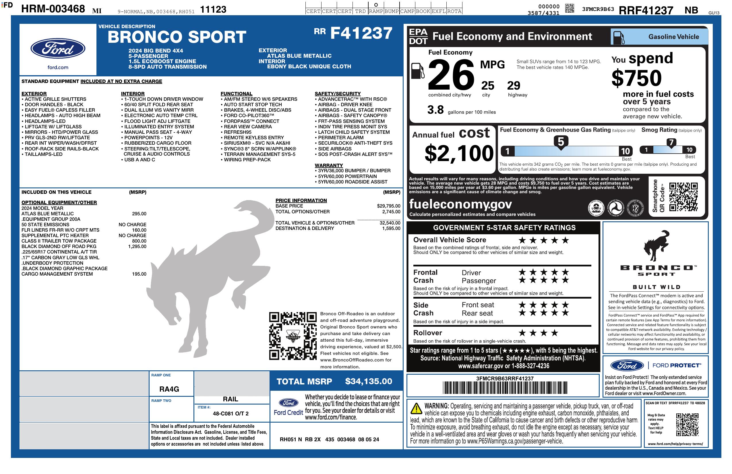 2024 FORD Bronco Sport Big Bend 4WD - Image 17