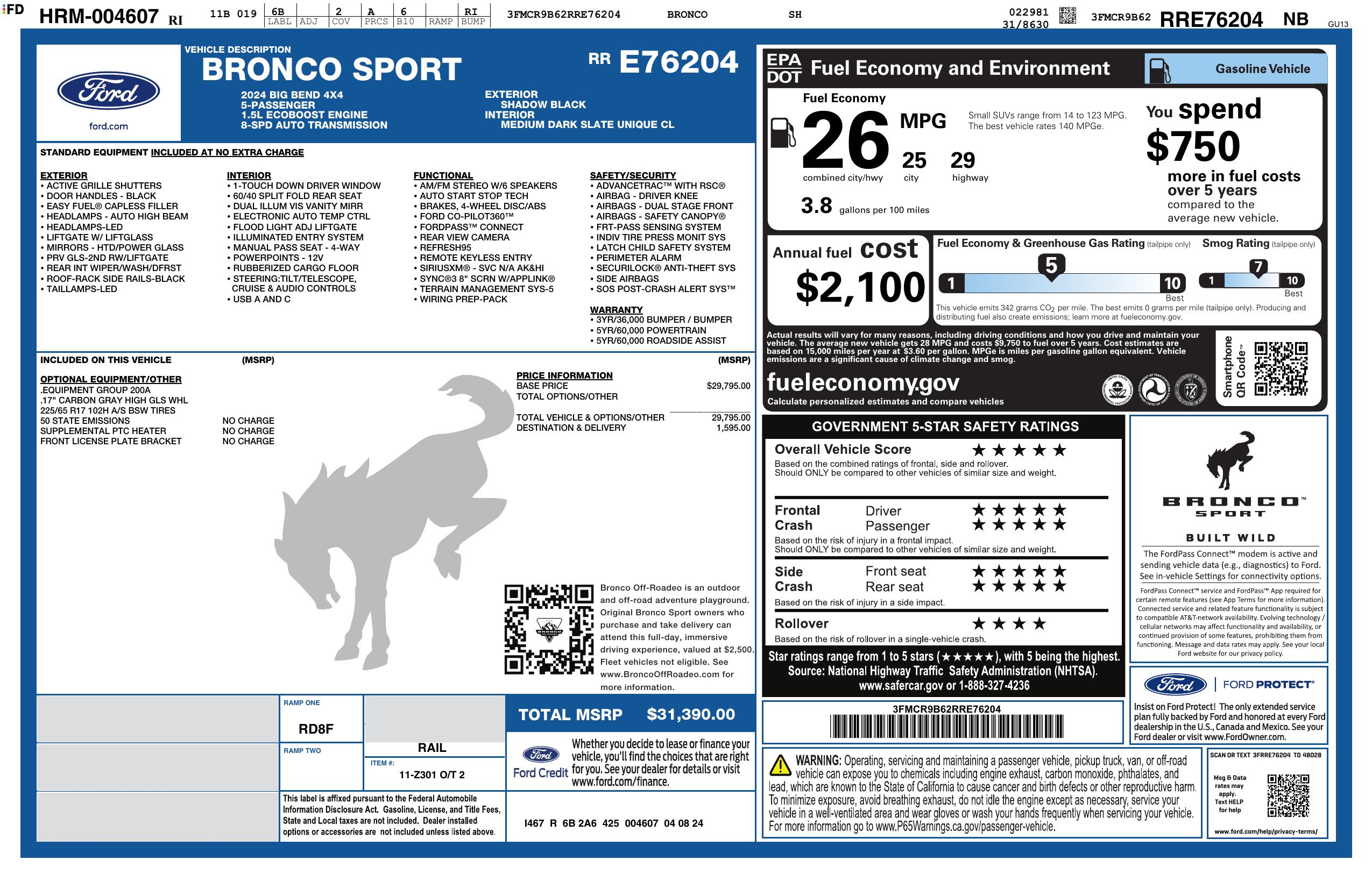 2024 FORD Bronco Sport Big Bend 4WD - Image 16