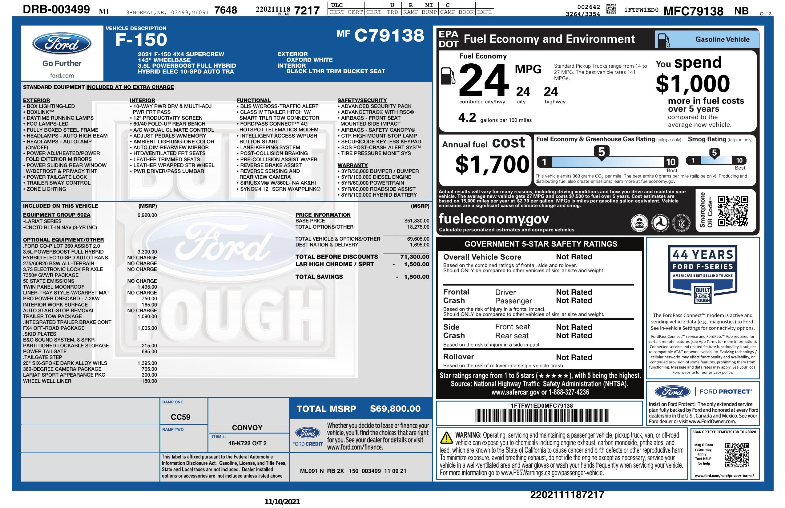 2021 FORD F-150 Lariat 4x4 SuperCrew - Image 16