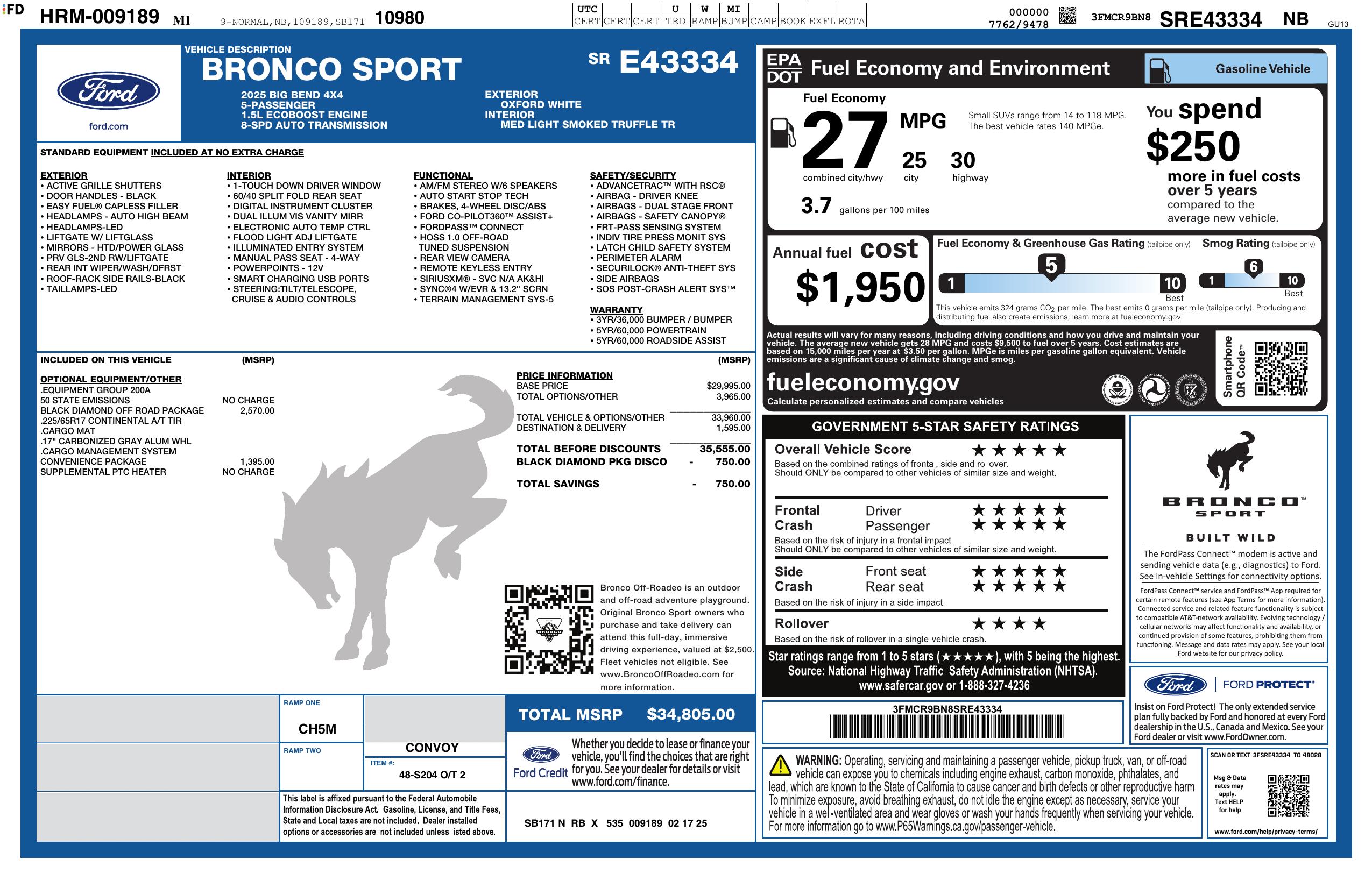 2025 FORD Bronco Sport Big Bend 4x4 - Image 16